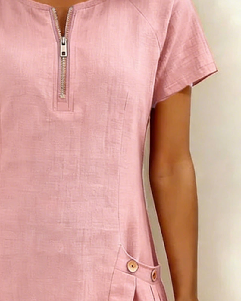 Van Elst Mode® | Katoenen jurk met ritssluiting