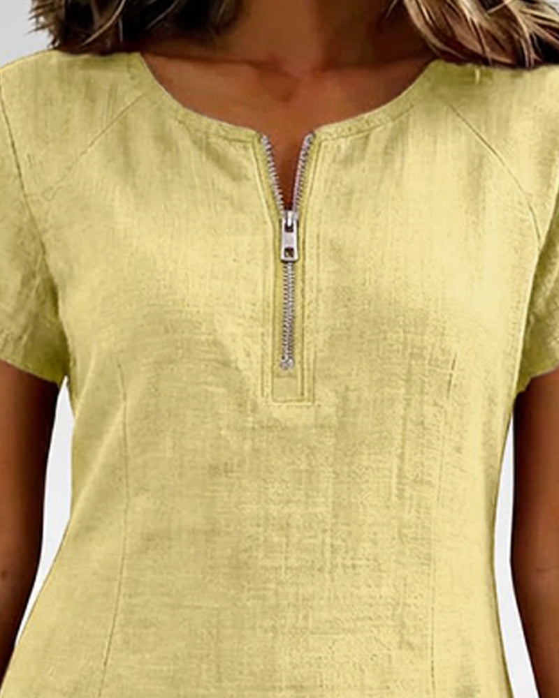 Van Elst Mode® | Katoenen jurk met ritssluiting