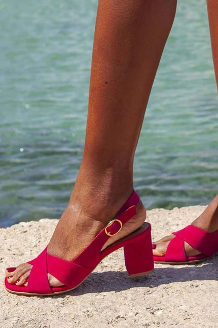 Florence | Block Heel Cross-Strap Sandals