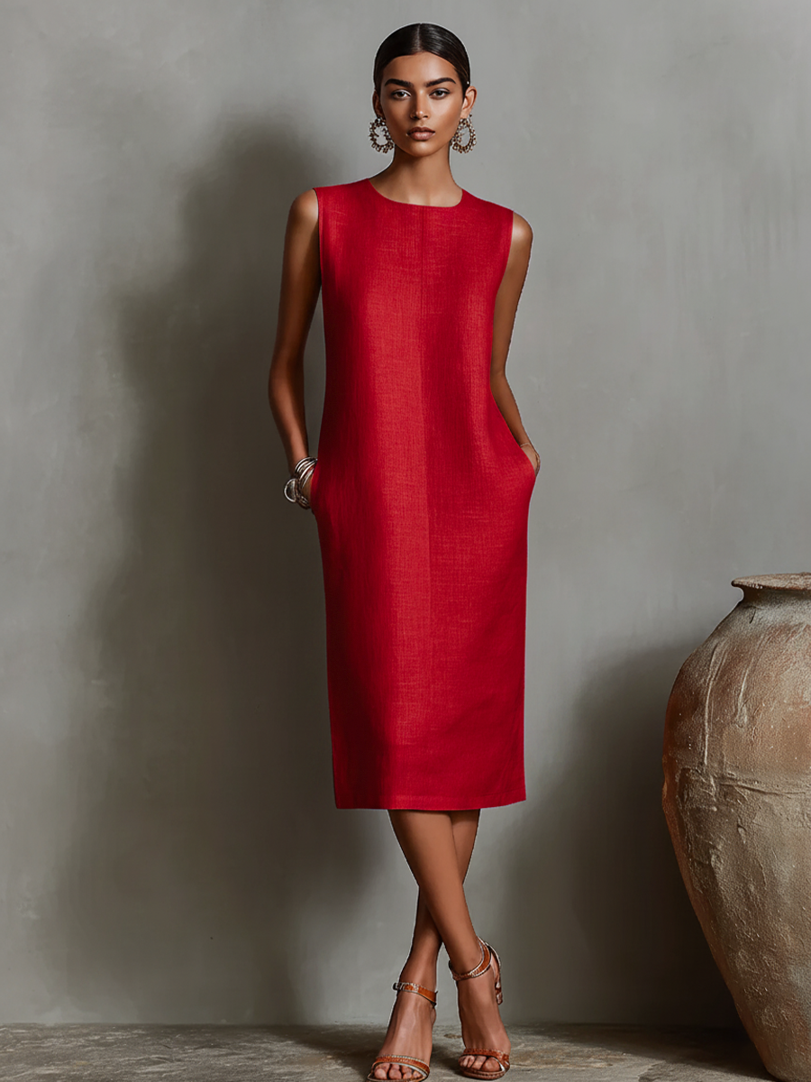 Camille | Sleeveless Midi Shift Dress