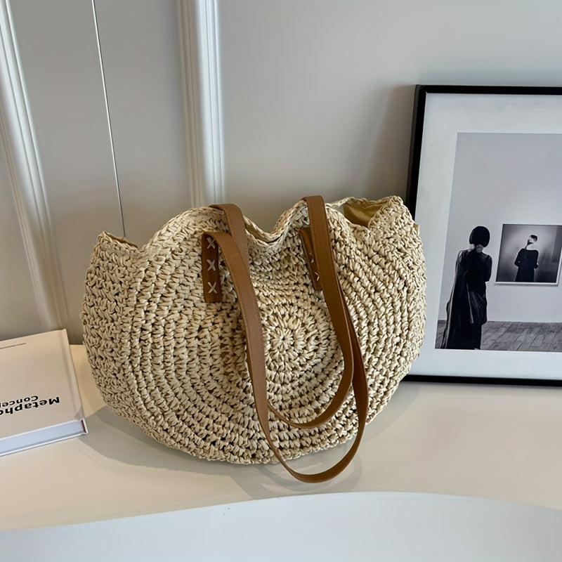 Daisy | Woven Straw Tote Bag