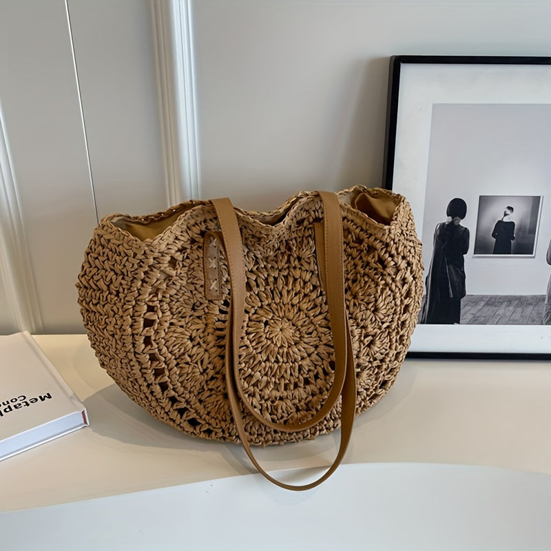 Daisy | Woven Straw Tote Bag