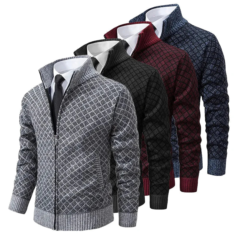 Mark | Diamond-Knit Full-Zip Cardigan