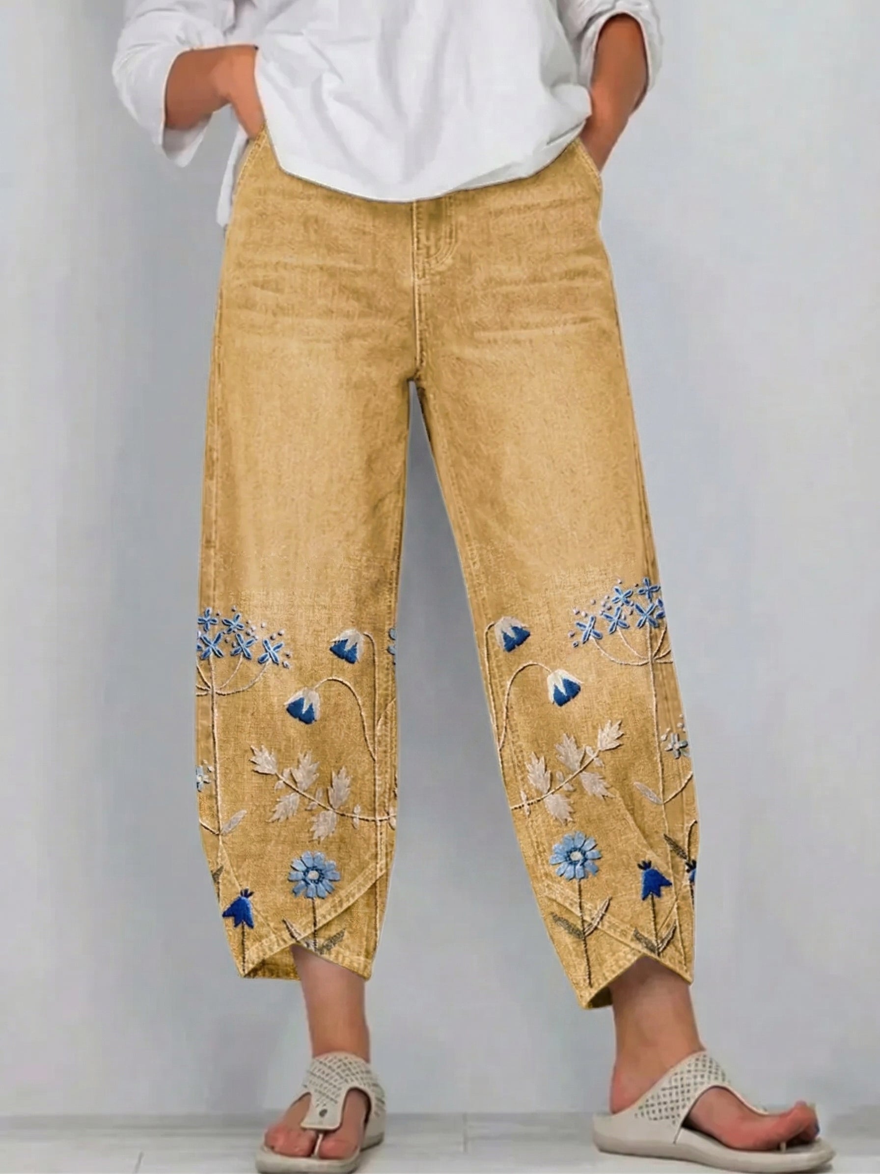 Margaret | Casual Embroidered Trousers
