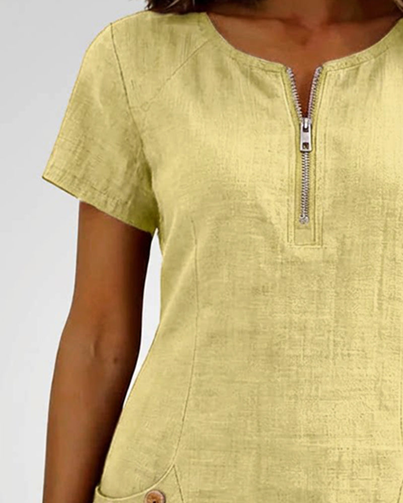 Van Elst Mode® | Katoenen jurk met ritssluiting