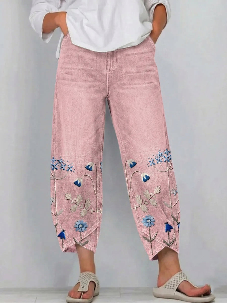 Margaret | Casual Embroidered Trousers