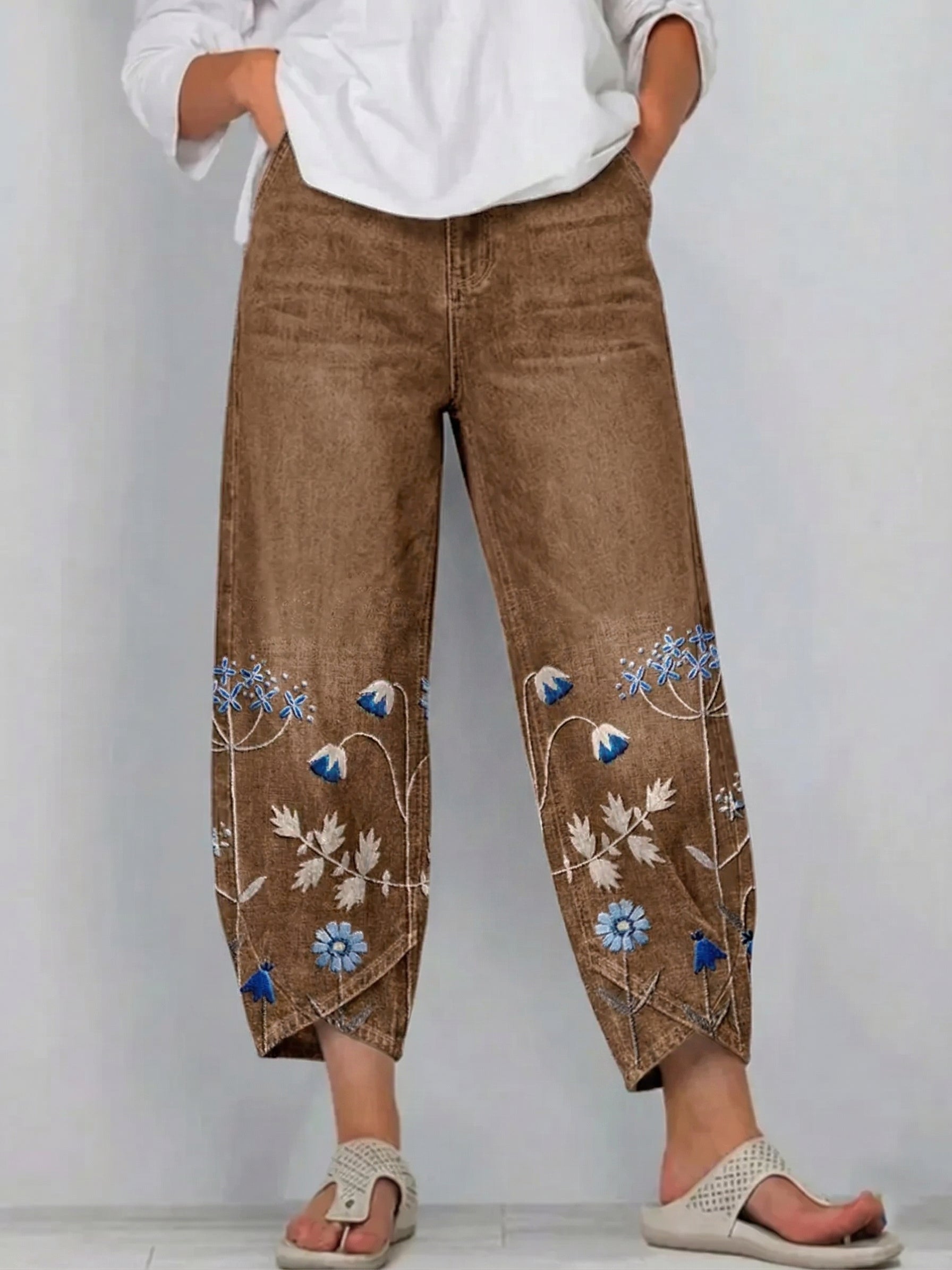 Margaret | Casual Embroidered Trousers