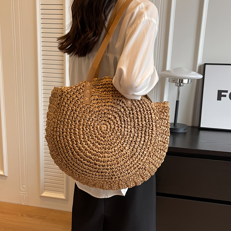 Daisy | Woven Straw Tote Bag