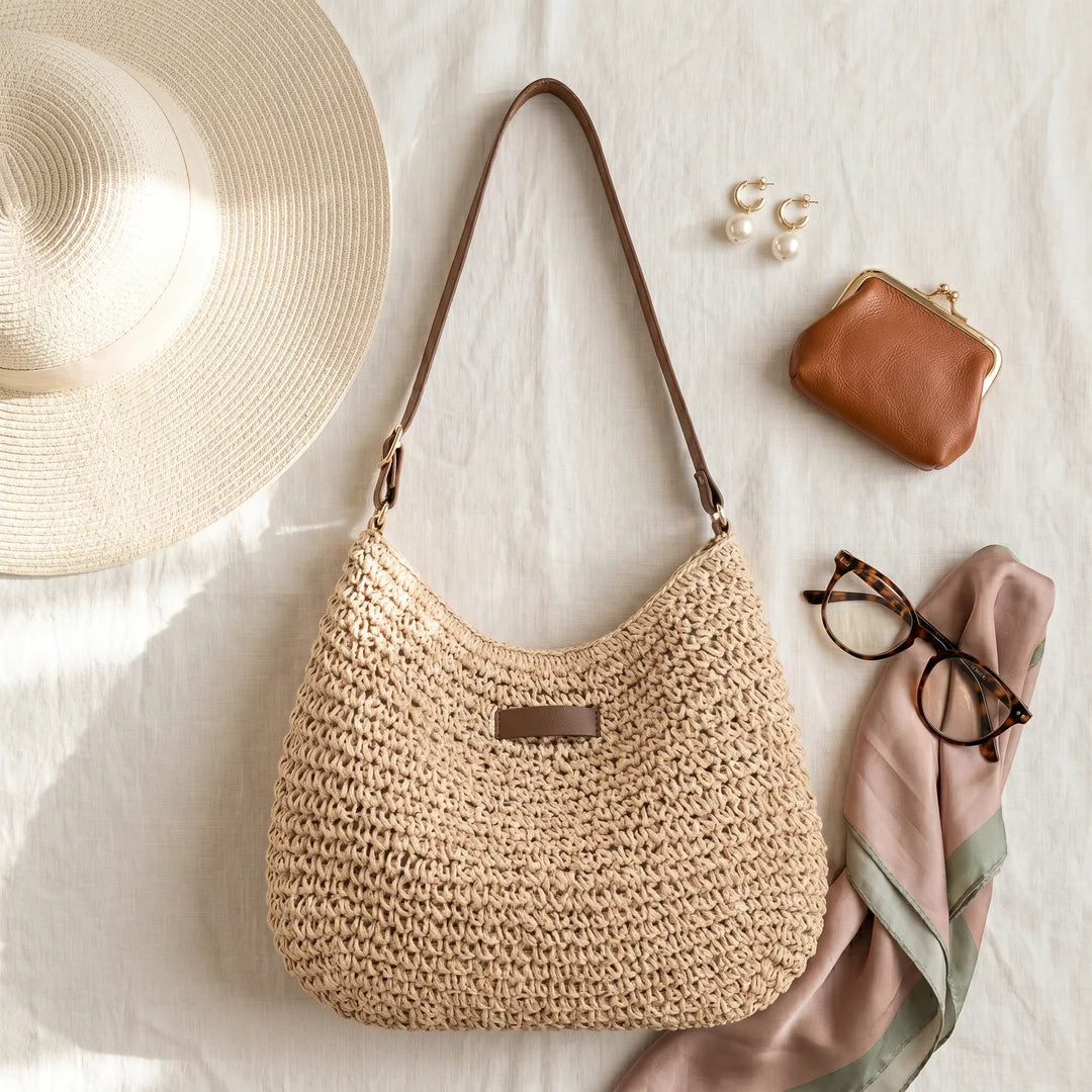 Kalil | Effortless Woven Straw Shoulder Bag