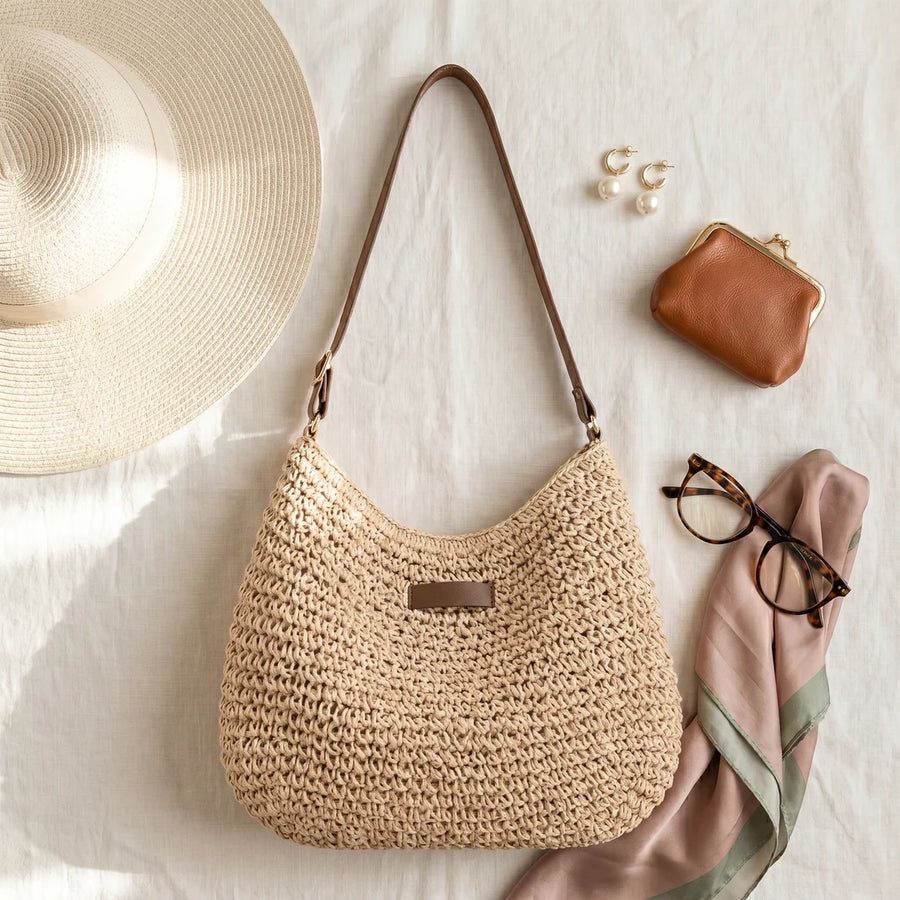 Kalil | Effortless Woven Straw Shoulder Bag