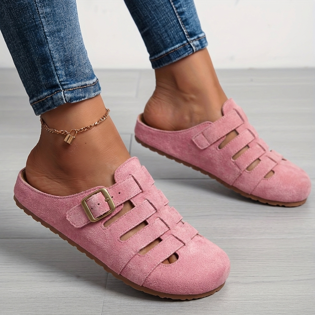Margot | Comfortable Caged Suede Mule Clogs