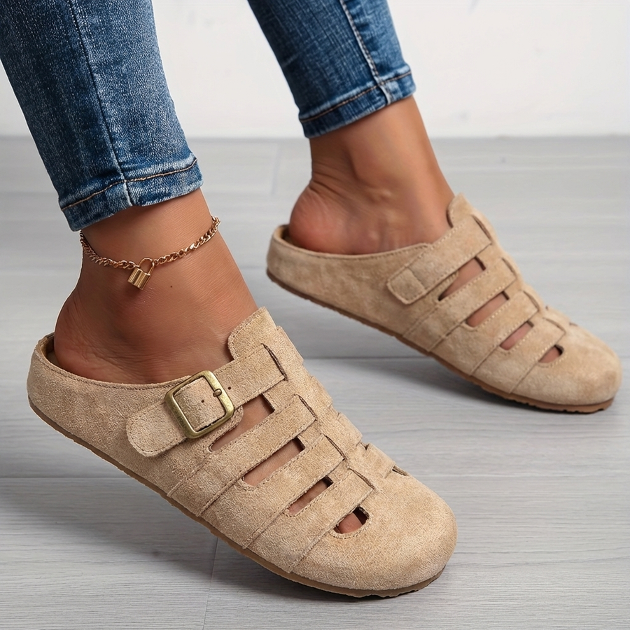 Margot | Comfortable Caged Suede Mule Clogs
