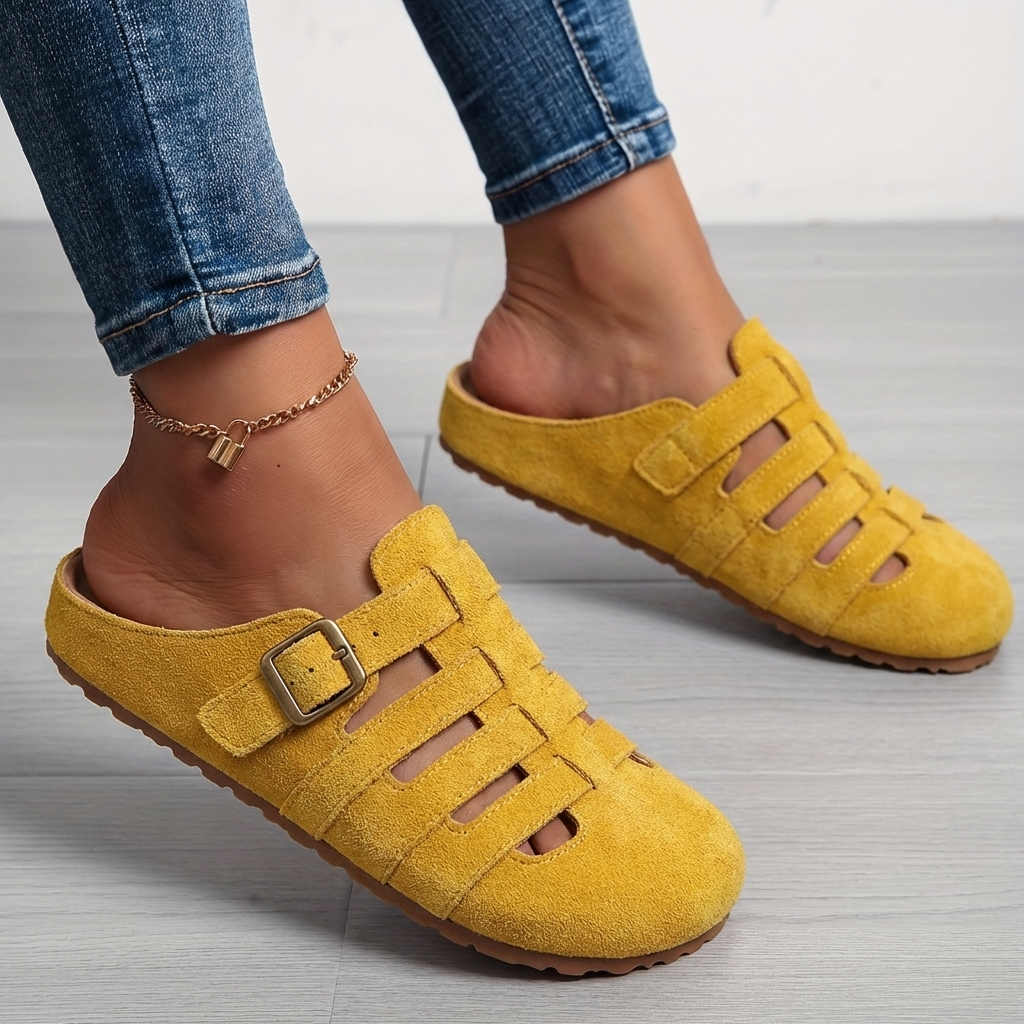Margot | Comfortable Caged Suede Mule Clogs