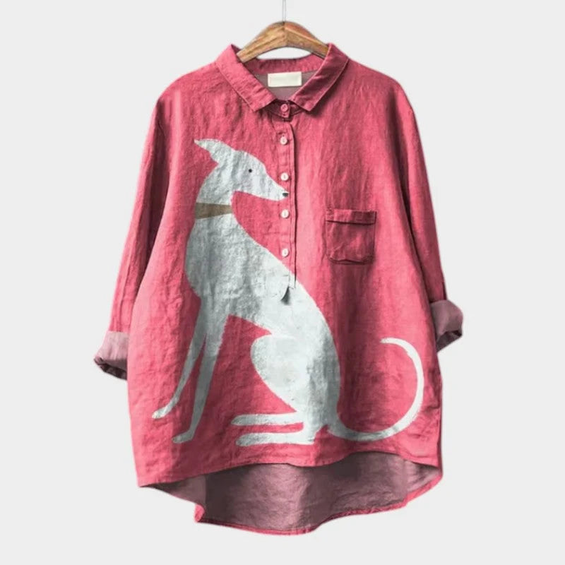 Ebb | Playful Pup Print Cotton Shirt