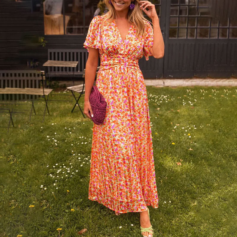 FREYJA™ – Classic V-Neck Dress