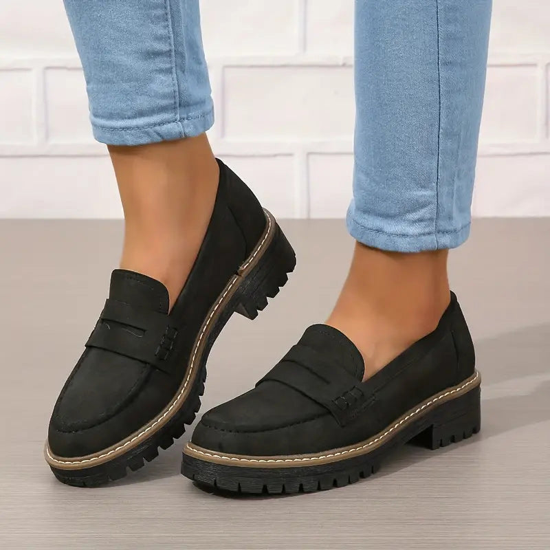 Harriet | Chunky Sole Suede Loafers