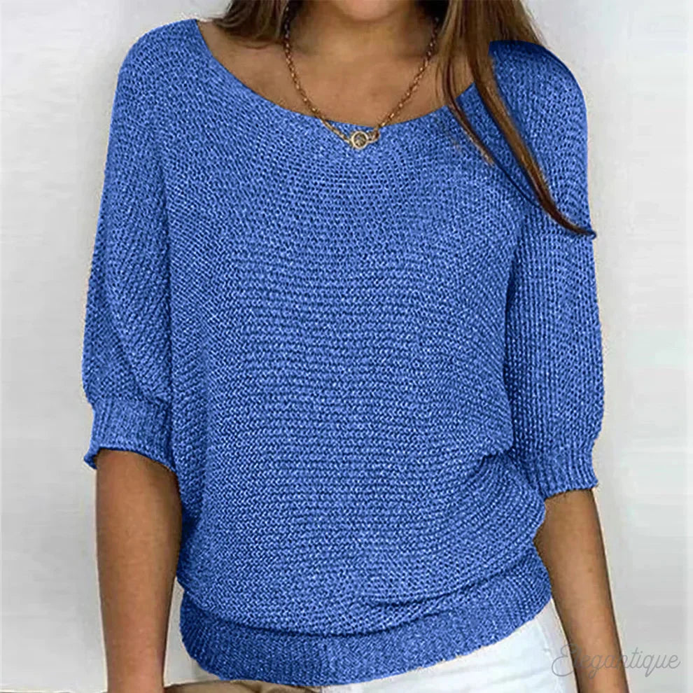 Meryl | Breezy Boat-Neck Knit Top