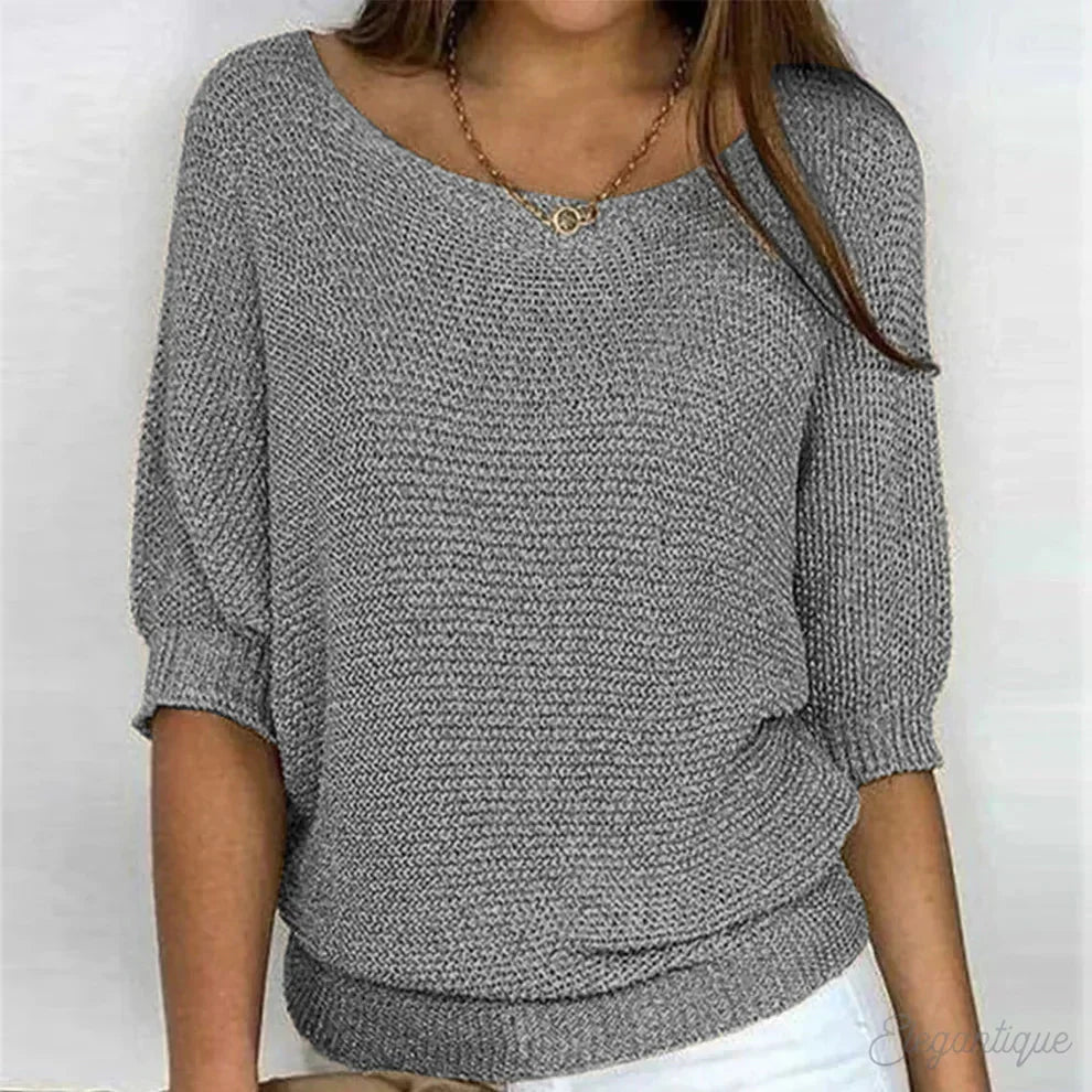 Meryl | Breezy Boat-Neck Knit Top