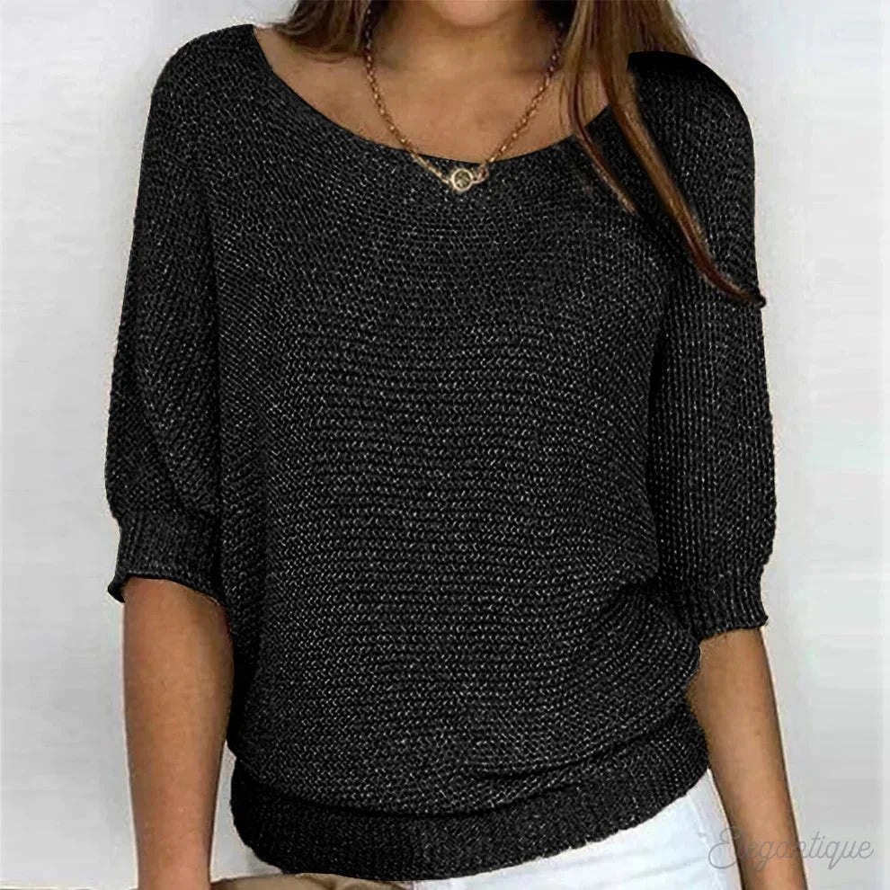 Meryl | Breezy Boat-Neck Knit Top