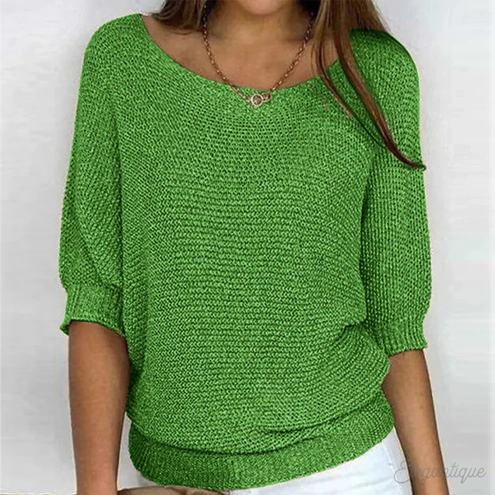 Meryl | Breezy Boat-Neck Knit Top