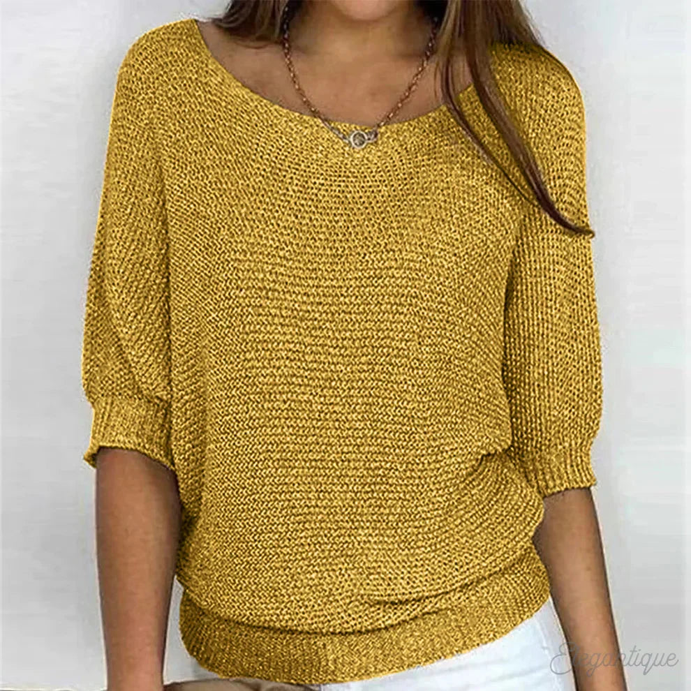 Meryl | Breezy Boat-Neck Knit Top