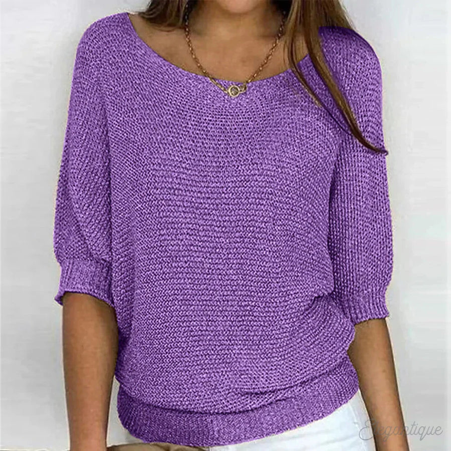 Meryl | Breezy Boat-Neck Knit Top