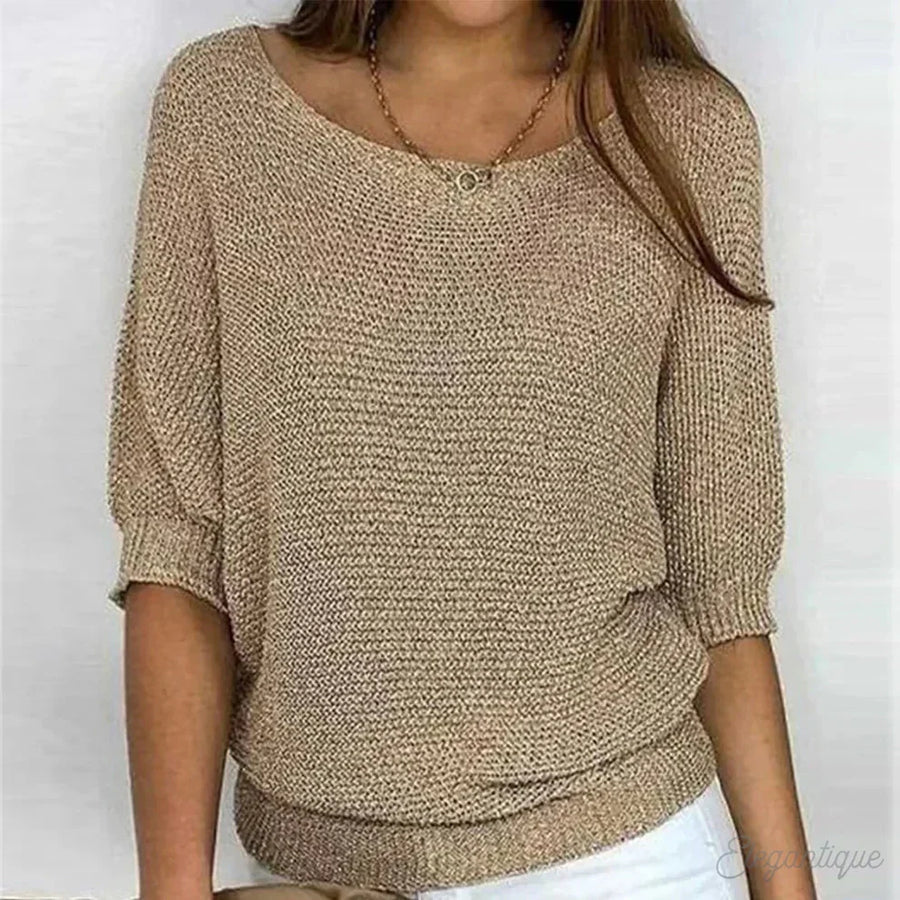 Meryl | Breezy Boat-Neck Knit Top