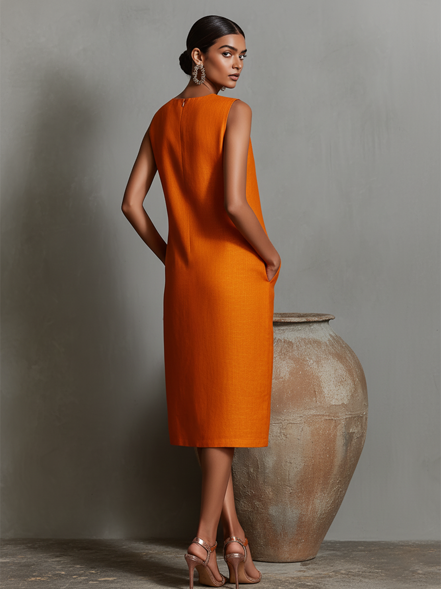 Camille | Sleeveless Midi Shift Dress