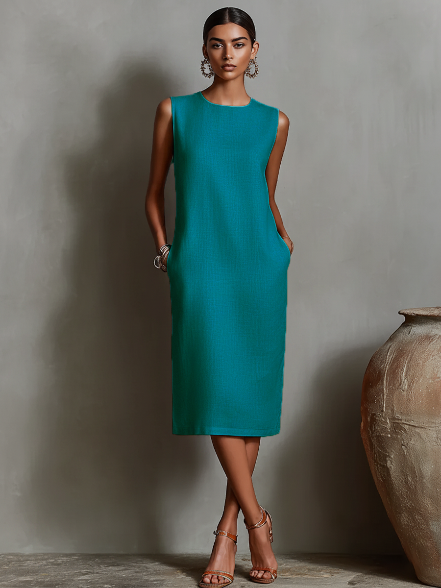 Camille | Sleeveless Midi Shift Dress